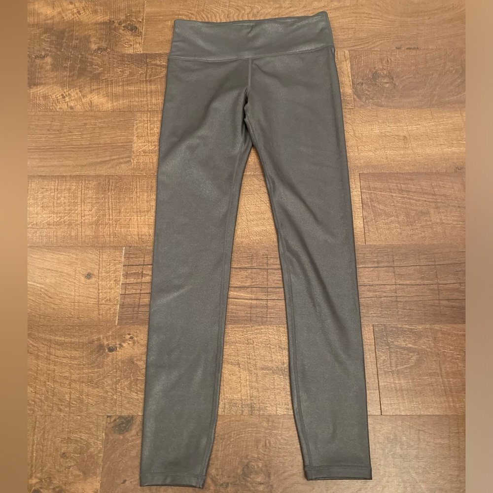 Athleta Shimmer Metallic Gray Yoga Leggings Athleisure Women’s ST